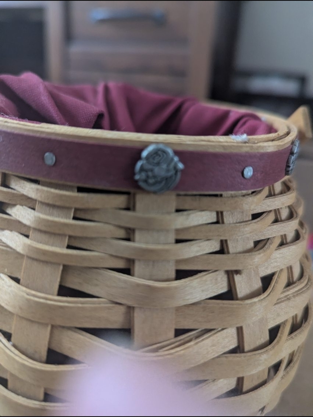 Longaberger Natural Wood Tournament of Roses Signed Basket